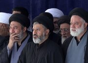 ببینید | حضور سید مصطفی خامنهای در مراسم استقبال از پیکر رهبر شهید انقلاب